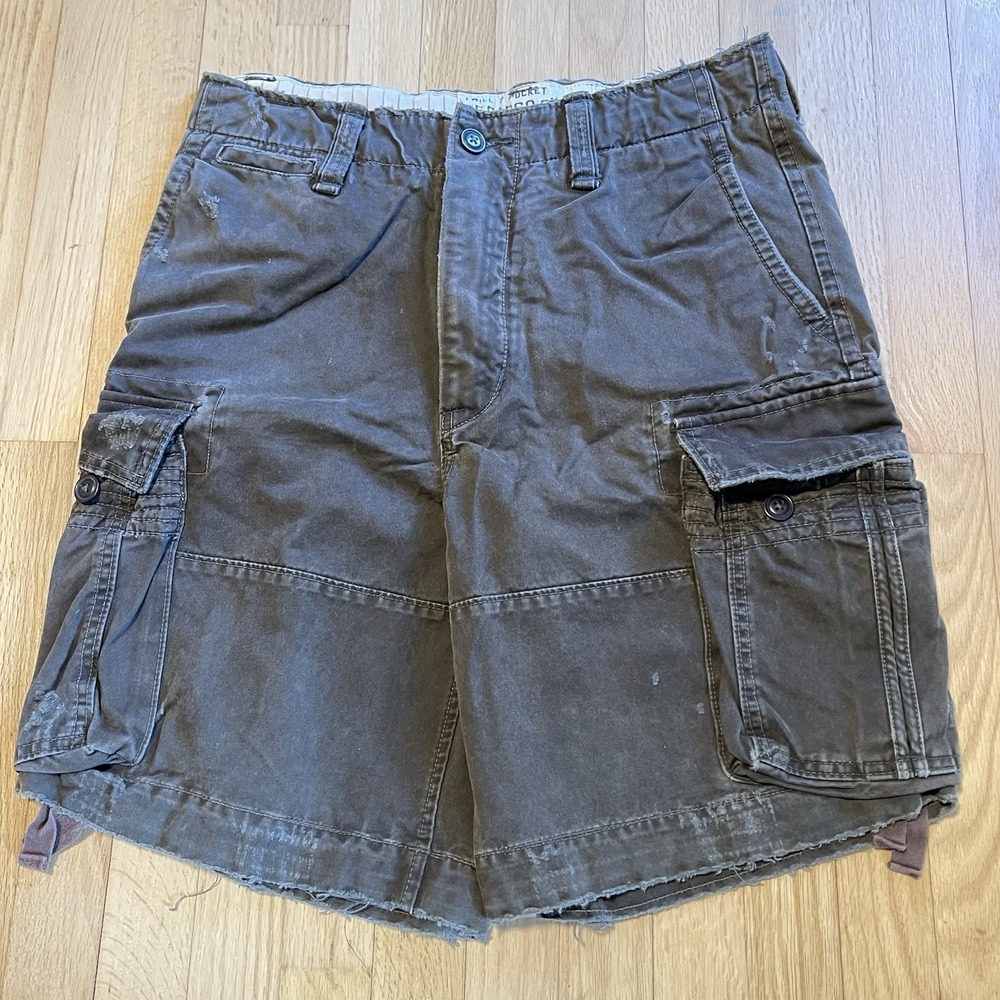 Vintage Abercrombie & Fitch Mens Y2K Cargo Shorts Paratrooper Khaki Outdoor Sz31